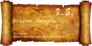Krajter Sarolta névjegykártya